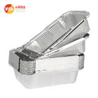 Disposable Food Grade Aluminium Container 450ml And 800ml Tin Foil Trays With Plastic Lid For Food Packaging