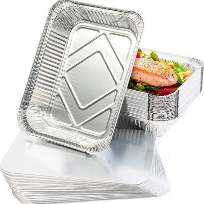 1LB Aluminium Foil Oblong Lunch Box Take - Out Pan For Versatile Food Container