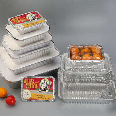 Tin Foil Dishes Pan Aluminium Foil Container Tray With Plastic Lid