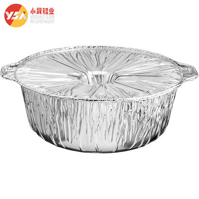 Silver Food Foil Pan Bowl with Lids Round Aluminum Foil Containers