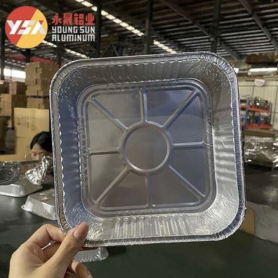 110ml Square Disposable Aluminum Foil Container Silver Food Container