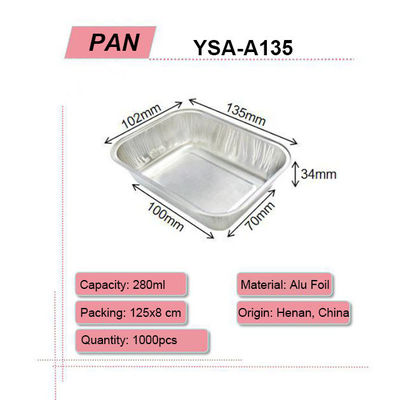 280ml 300ml Airline Aluminum Foil Catering Contianer Oblong Oven-Safe