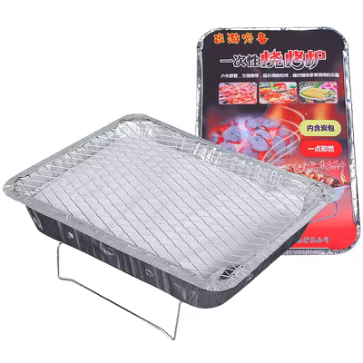 Aluminum Barbecue Grill Disposable Grill Pans Metal Mesh Aluminum Stand