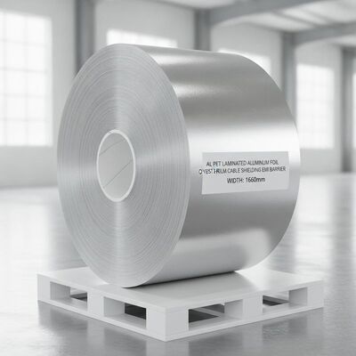 AL PET Laminated Aluminum Foil Polyester Film Cable Shielding EMI Barrier 1600mm Slitting Width