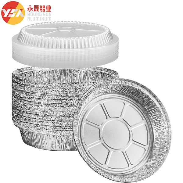 7 Inch Aluminum Foil Pans with Lids - Pizza Pie Trays