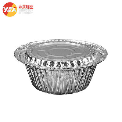 Silver Food Foil Pan Bowl with Lids Round Aluminum Foil Containers