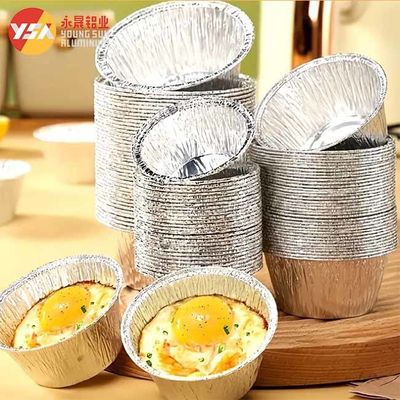 Household Aluminum Foil Cups Mini Egg Tart Mold Pan for Baking 4 oz