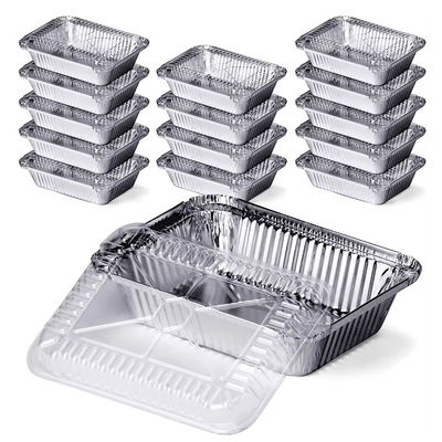 Disposable Food Grade Aluminum Foil Pan 300ml Rectangular Container