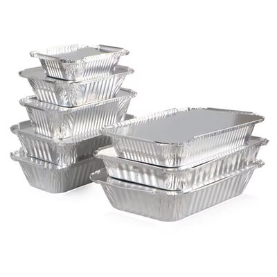 Disposable Food Grade Aluminum Foil Pan 300ml Rectangular Container