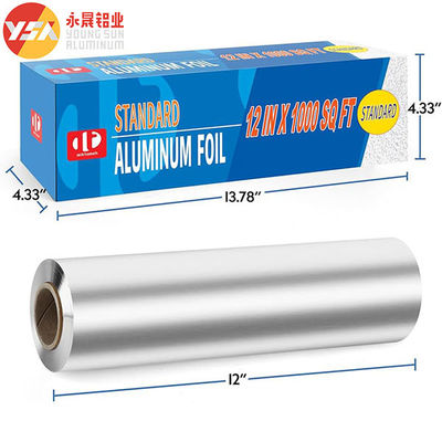 0.02mm Roasting Food Grade Aluminum Foil Roll 50M 100M 150M Packing Wrap