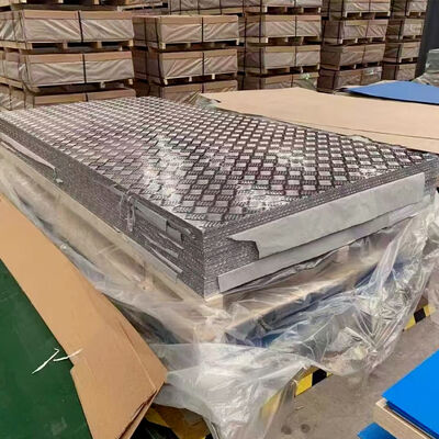 Anti Slip 5 Bar Embossed Aluminum Tread Plate 3003 H14 Marine Grade for Trailer Flooring Loading Ramp
